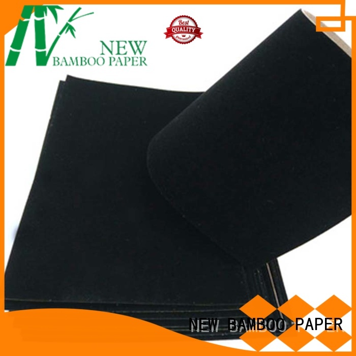 NEW BAMBOO PAPER thickness black flocking paper supplier for gift boxes