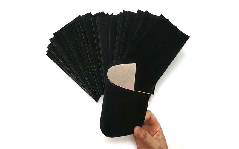 Grey back board black flock paper cardboard sheets